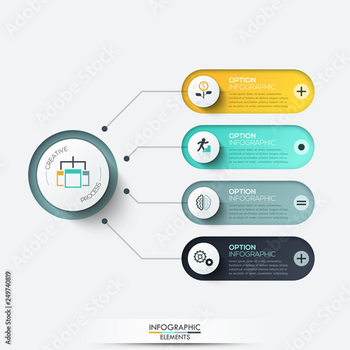 Vector elements for infographic. Template for diagram, graph, presentation and chart. Business concept with 4 options, parts, steps or processes. Abstract background