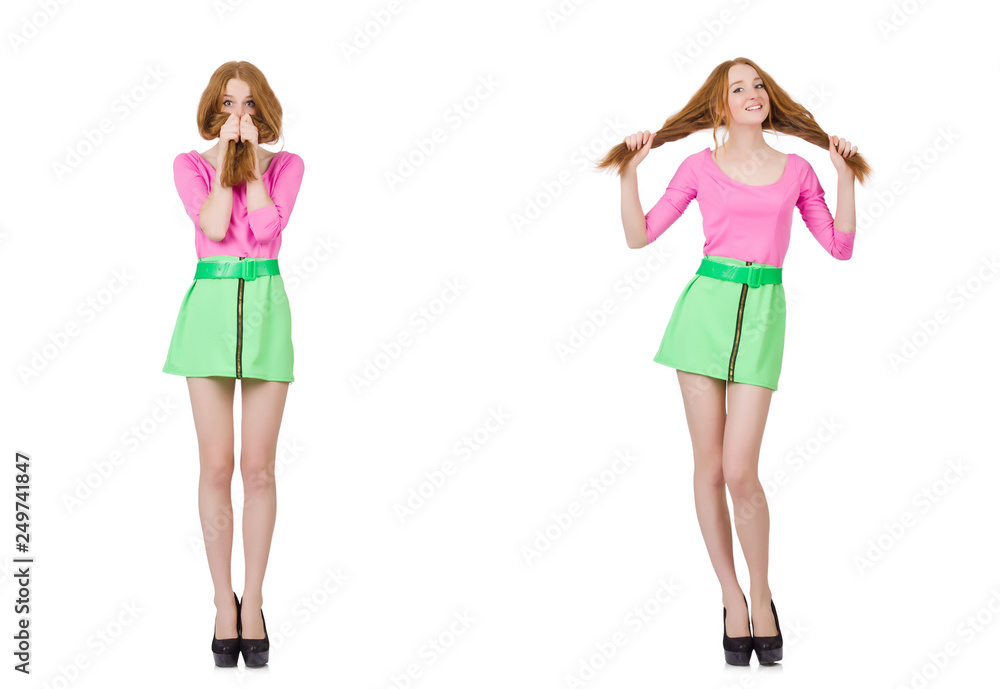 Beautiful woman in green skirt Beautiful woman in green skirt