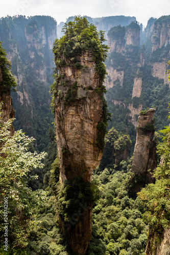Natural quartz sandstone pillar Hallelujah Mountain  1 080 m is located in the Zhangjiajie Wulingyuan  National Park  Yuanjiajie Area  Hunan  China. It was the inspiration for Avatar movie