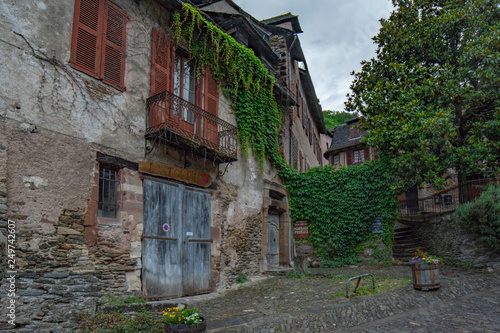 medieval village Conques out of a fairy book in the region of occitania