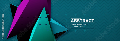 3d triangular shapes geometric background. Origami style pattern with triange shapes for decorative design. Poster design. Line design. Modern presentation template