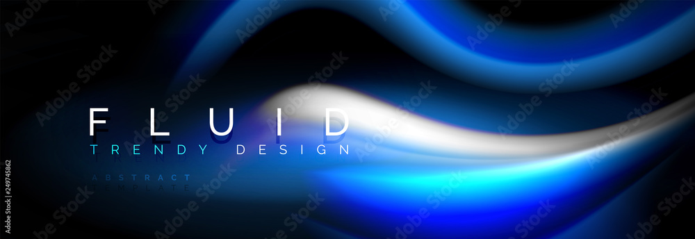 Fluid color neon wave lines background, neon liquid color futuristic paint template Fluid color neon wave lines background, neon liquid color futuristic paint template