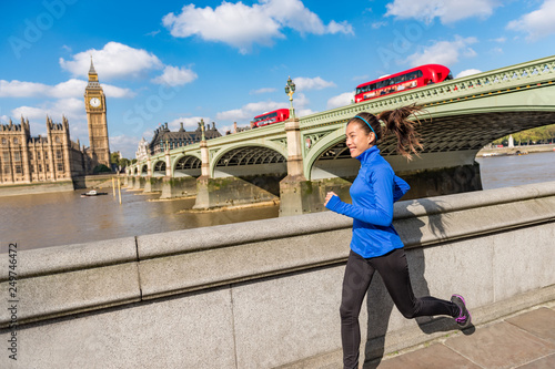 Canvas Print London run fit runner woman jogging
