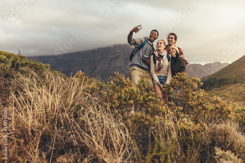 Group of creatives on hiking trip