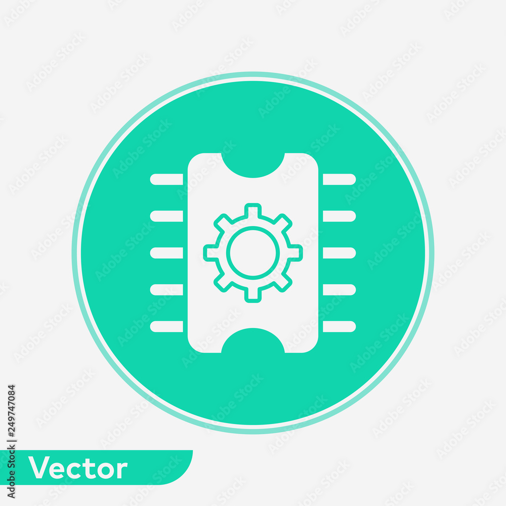 Computer chip vector icon sign symbol Computer chip vector icon sign symbol