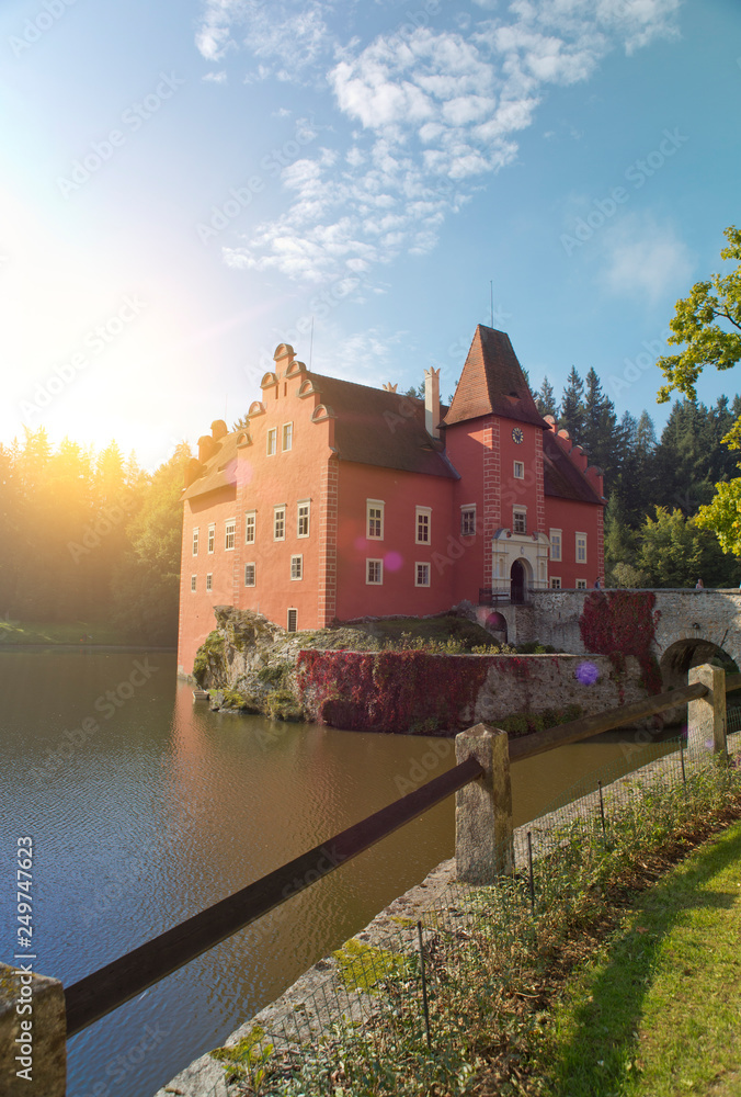 Cervena Lhota. Czech Republic. Castle on the lake