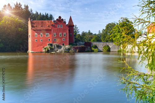 Cervena Lhota. Czech Republic. Castle on the lake photo