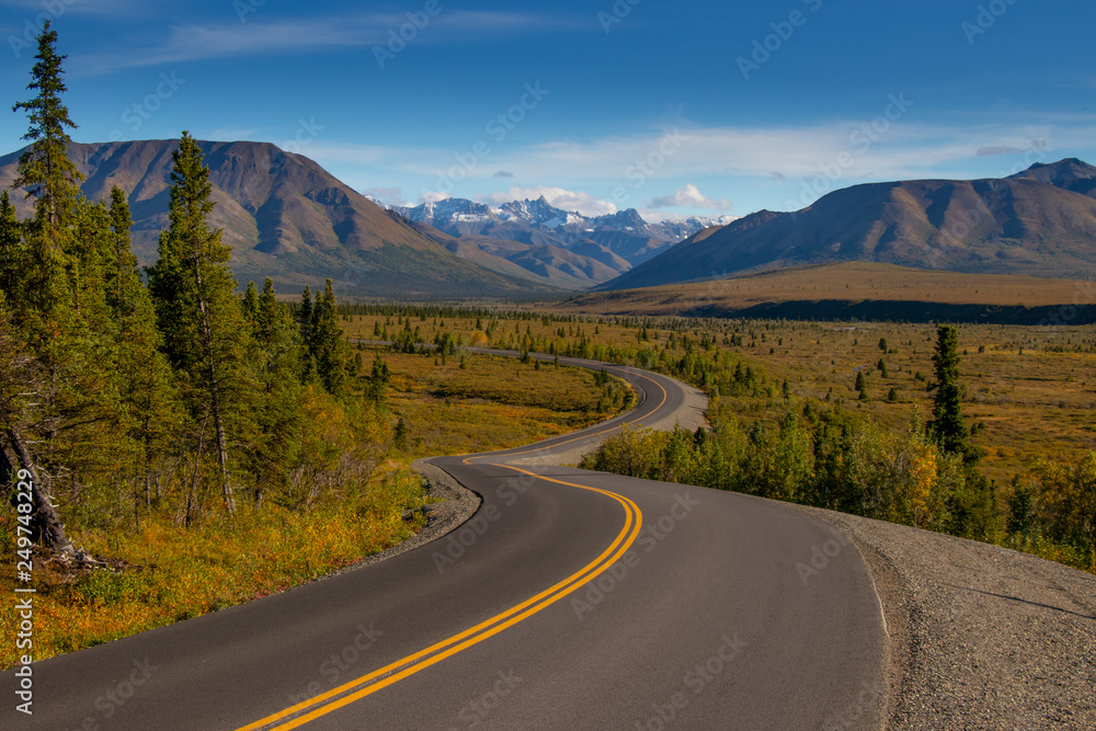 Fototapeta premium Denali National Park and Preserve is a national park and preserve located in Interior Alaska, centered on Denali, the highest mountain in North America. Wilderness was established within the park