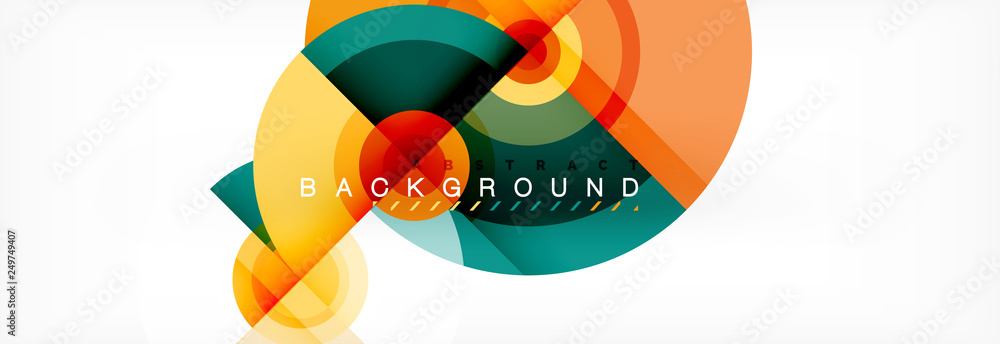 Flying circles geometric abstract background Flying circles geometric abstract background