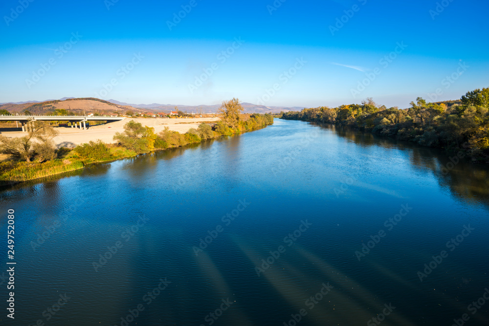 Autumn landscape on the river