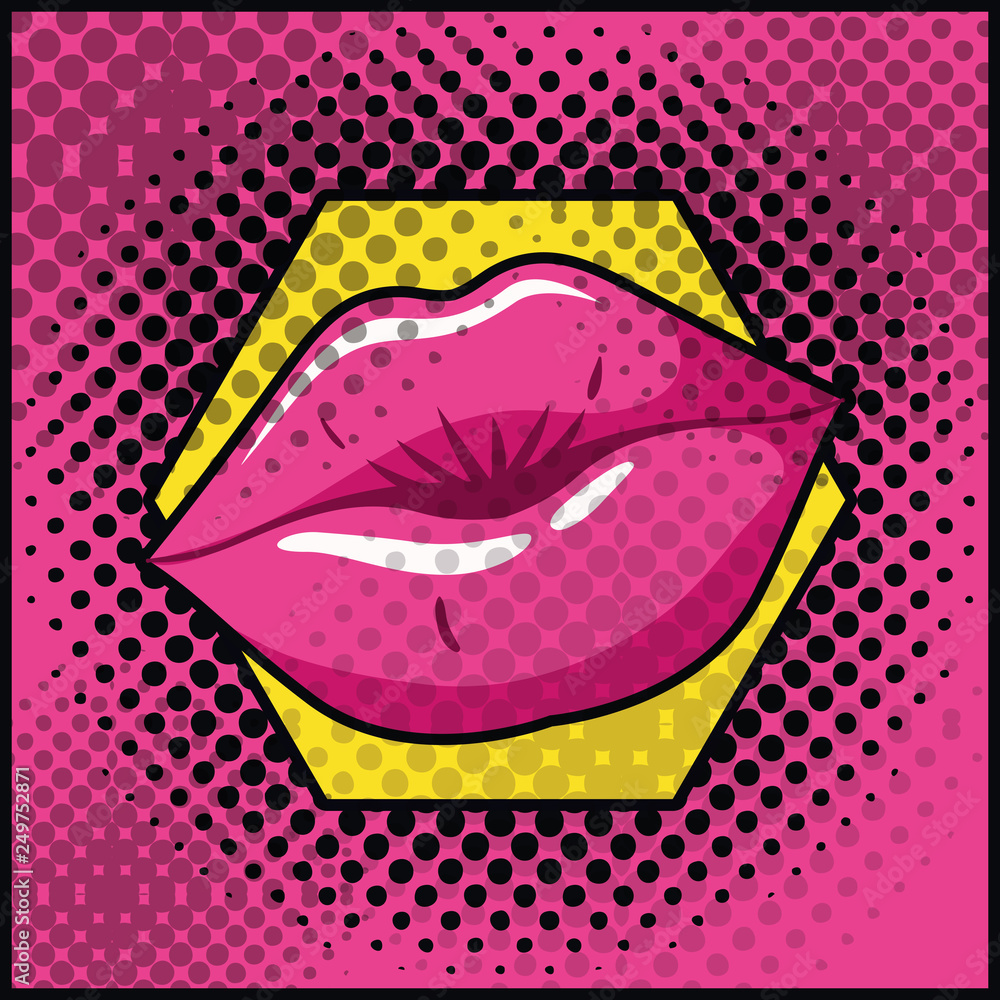 Obraz premium female lips pop art style