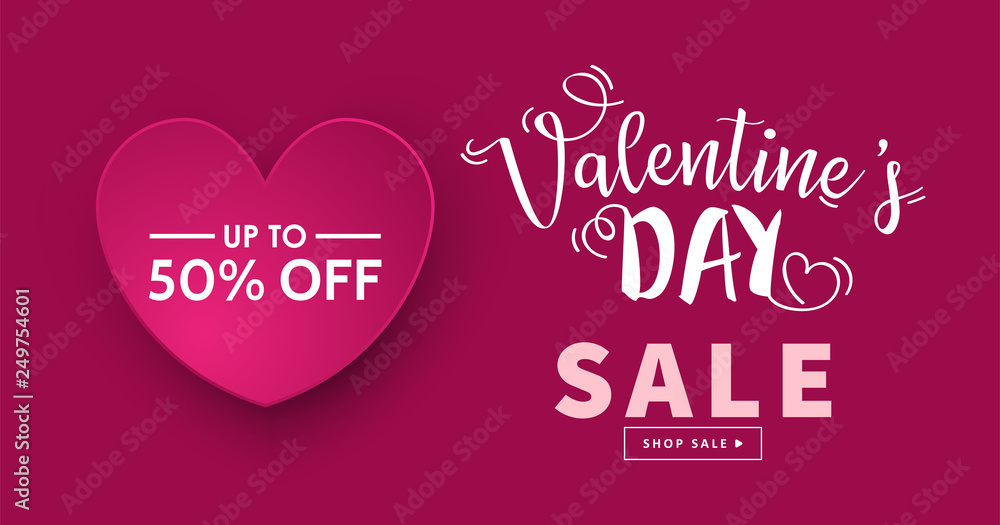 Valentine's day sale banner template