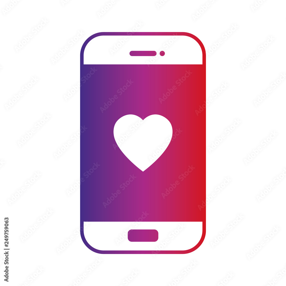 Smartphone - Piktogramm - Symbol - Icon - Verlauf - Herz Smartphone - Piktogramm - Symbol - Icon - Verlauf - Herz