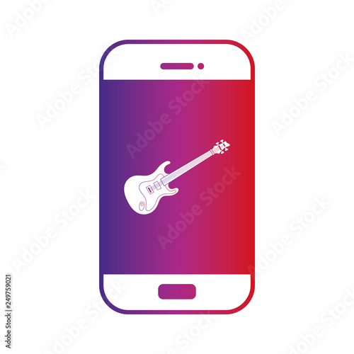 Smartphone - Piktogramm - Symbol - Icon - Verlauf - Bass Gitarre