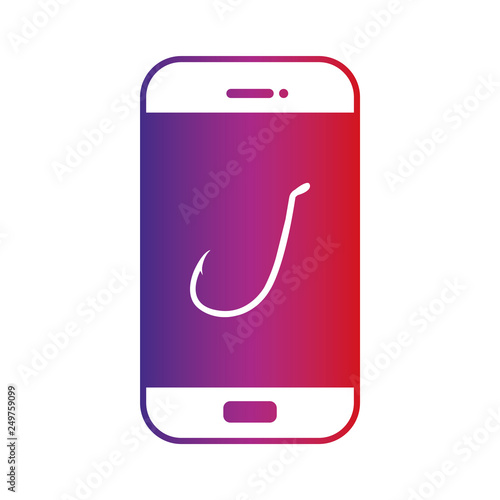 Smartphone - Piktogramm - Symbol - Icon - Verlauf - Angelhaken