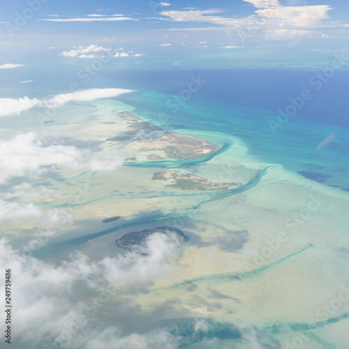 Scenic airview dream beaches, bahamas