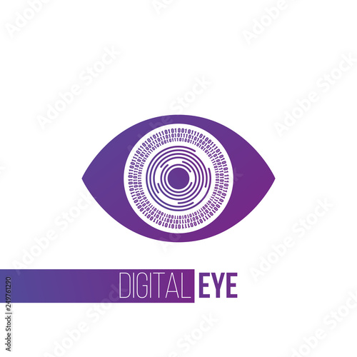Cyber futuristic purple eye...