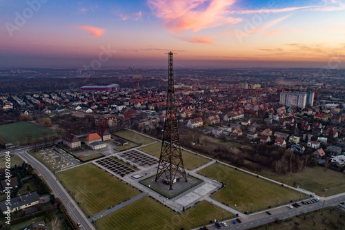 Wooden radio tower in Gliwice, Silesia, Poland