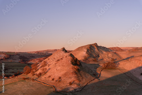 Fototapeta Naklejka Na Ścianę i Meble -  Sunrise on Parkhouse Hill and Chrome Hill in the Peak District National Park
