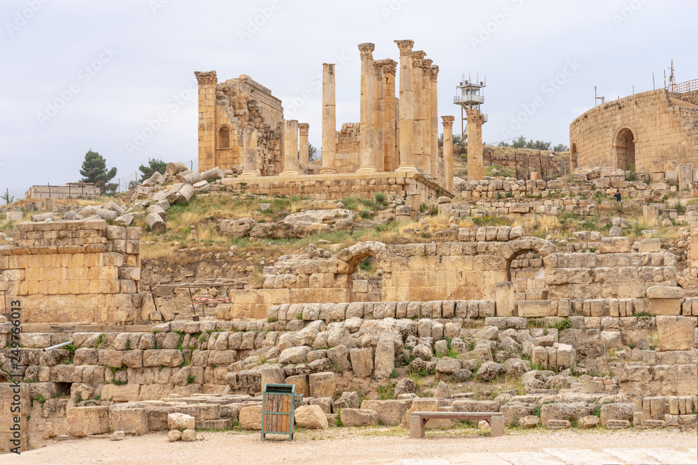 Zeus Temple in Roman city of Jerash, Jordan