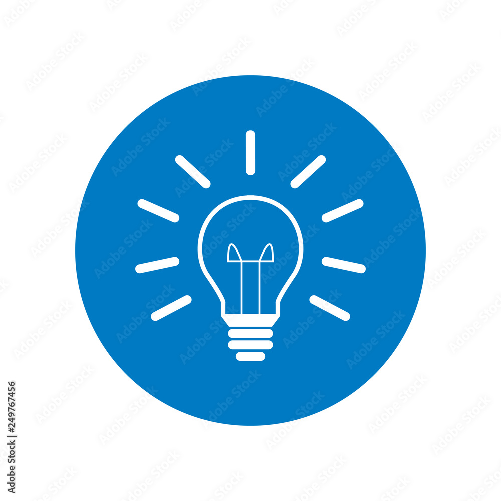 Glühbirne - Piktogramm - Symbol - Icon - Kreis - blau Stock Vector | Adobe  Stock