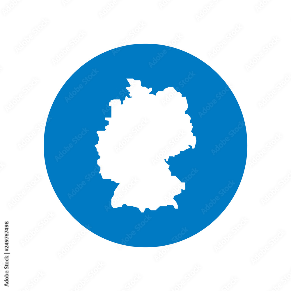 Deutschland - Piktogramm - Symbol - Icon - Kreis - blau