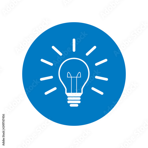 Glühbirne - Piktogramm - Symbol - Icon - Kreis - blau