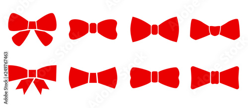 Obraz na plátně Set bow tie or neck tie simple icons isolated