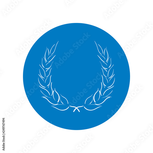 Lorbeerkranz - Piktogramm - Symbol - Icon - Kreis - blau