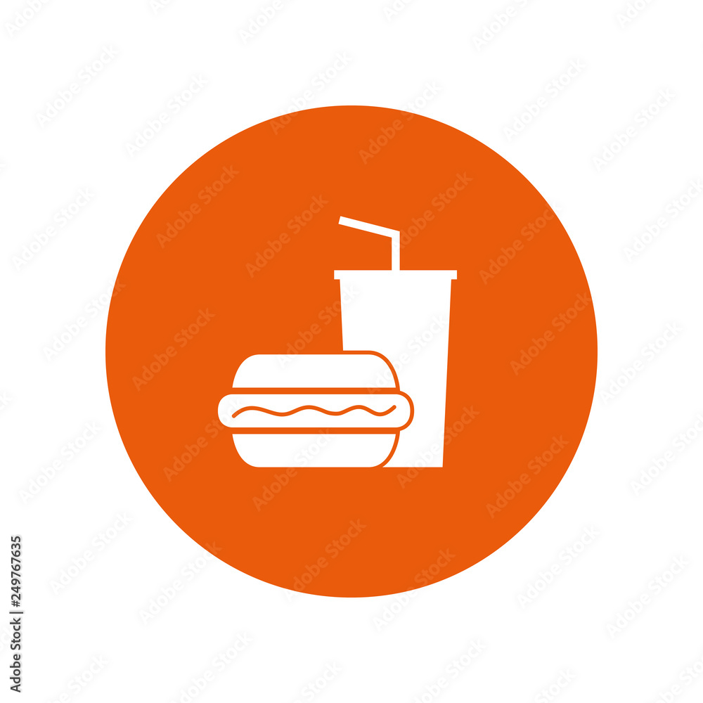 Fotografie Fast Food - Piktogramm - Symbol - Icon - Kreis - orange