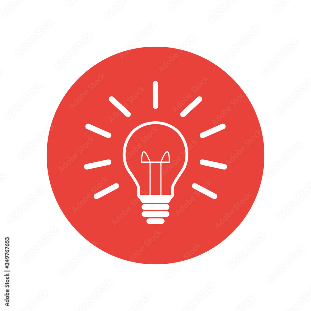 Glühbirne - Piktogramm - Symbol - Icon - Kreis - rot Glühbirne - Piktogramm - Symbol - Icon - Kreis - rot