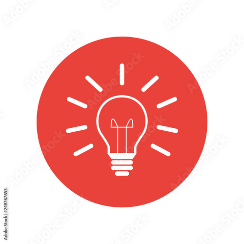 Glühbirne - Piktogramm - Symbol - Icon - Kreis - rot