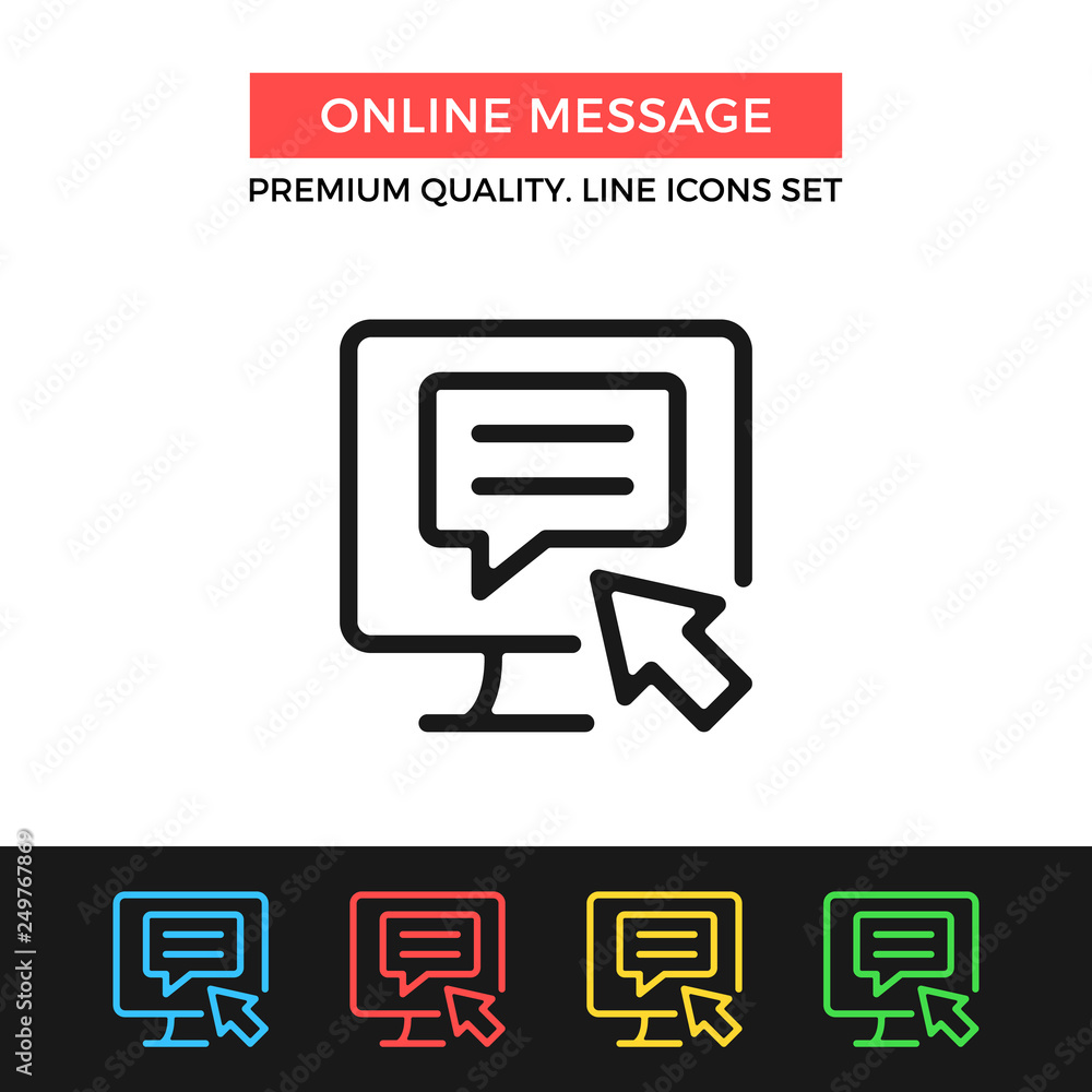 Vector online message icon. Premium quality graphic design. Modern signs, outline symbols collection, simple thin line icons set Vector online message icon. Premium quality graphic design. Modern signs, outline symbols collection, simple thin line icons set