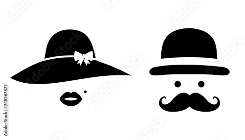 Man and woman silhouette icons – vector