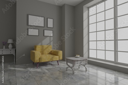 interior design 3d rendering - Illustration 