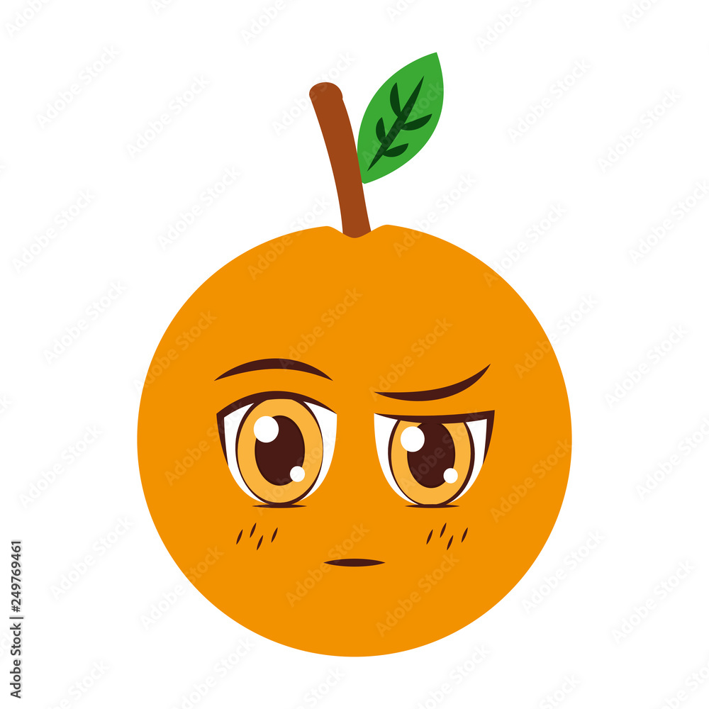 Obraz premium kawaii orange cartoon character