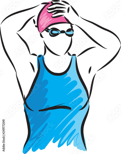 professional swimmer vector illustration2