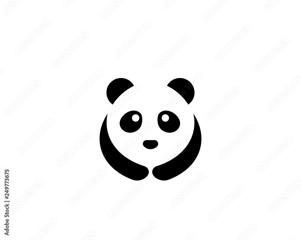 Cute panda logo template vector icon illustration design Cute panda logo template vector icon illustration design