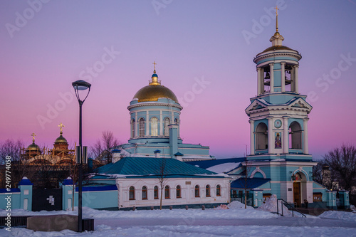 Evening winter Voronezh. Pokrovsky Cathedral