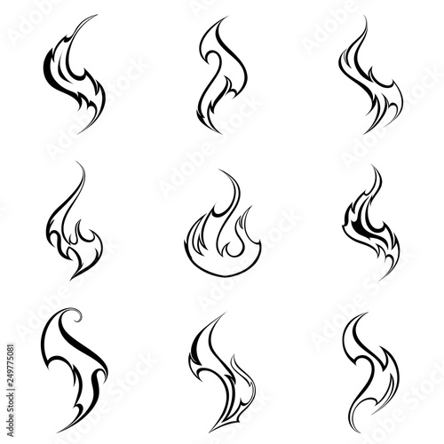 Fire flames. Collage.