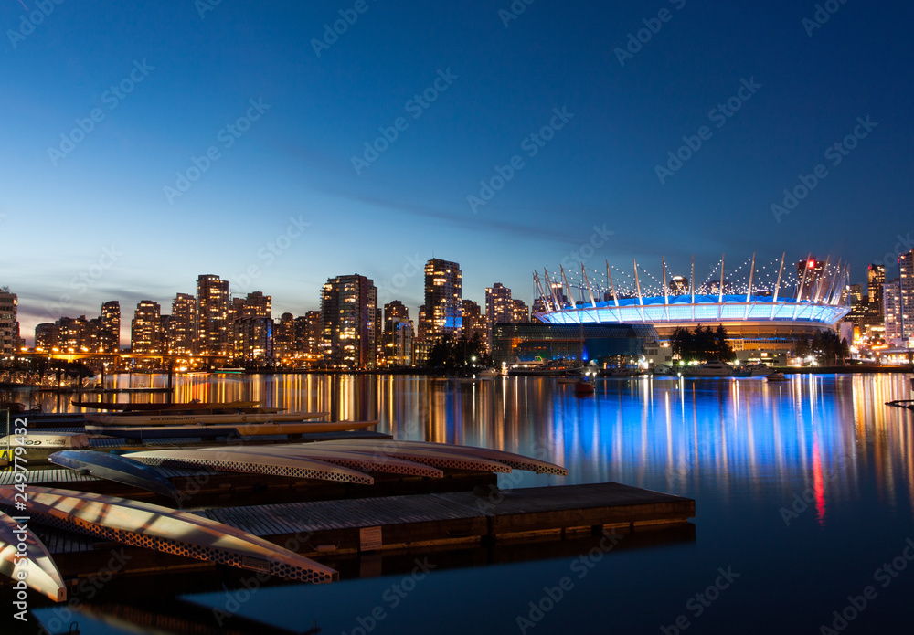 Vancouver Night Skyline at Sunset