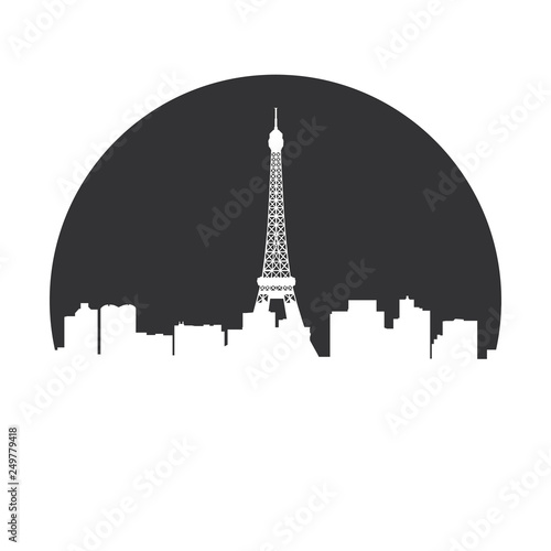 Paris - Piktogramm - Symbol - Icon - schwarz grau