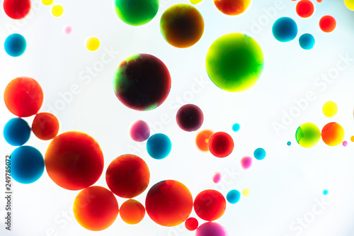 Nice color bubbles on white background abstract