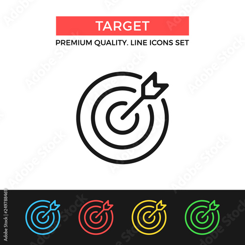 Vector target icon. Target and arrow. Premium quality graphic design. Modern signs, outline symbols collection, simple thin line icons set