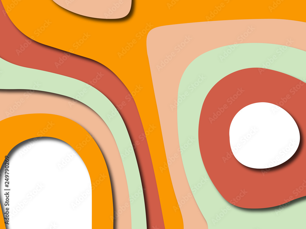 Obraz premium Colorful carving art.Paper cut abstract background with paper cut shapes. Template design layout for business presentations, flyers, posters, invitations