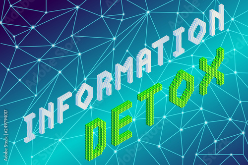 information; detox; 3d; web; computer; design; banner; digital; lettering; word; text; phrase; isometric; plexus; triangle; dot; polygonal; communication; particle; fractal; relations; link; technolog