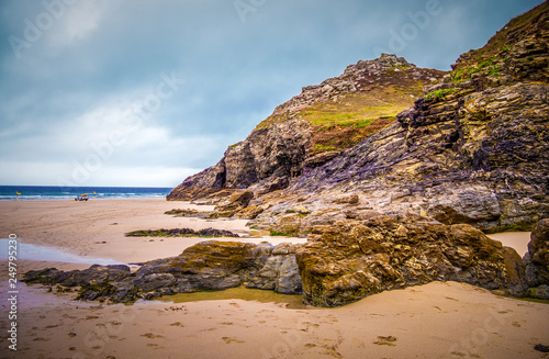St Agnes Beach in Cornwall - a surfers paradise in England © 4kclips