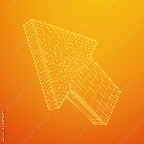 Arrow wireframe low poly mesh vector illustration