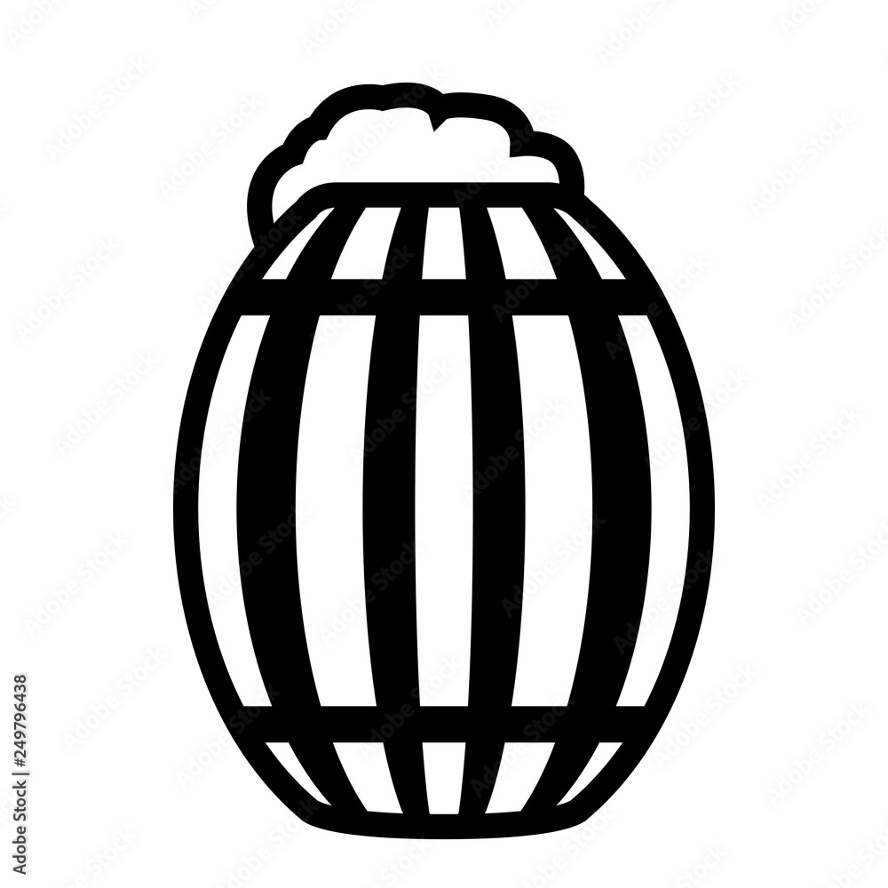 PrintIsolated wooden beer barrel. Vector illustration design