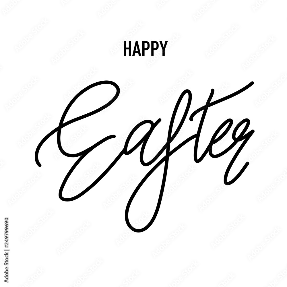 Fototapeta premium Happy Easter text and rabbit